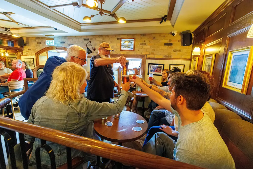 Group having drinks at Malzard's